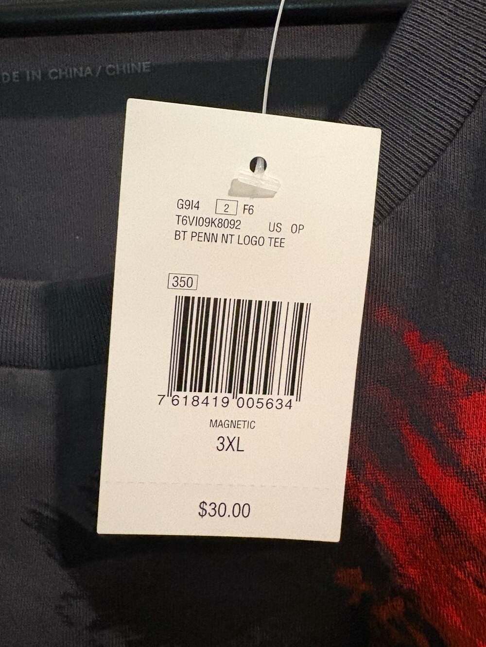 Guess Los Angeles BT PENN NT Logo Tee in Black with Red Paint Brush Graphic - Picture 6 of 6